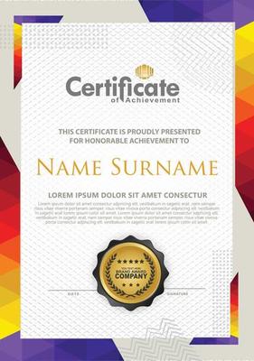 Certificate template with texture modern pattern background,