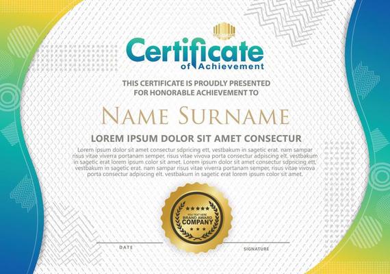 Certificate template with texture modern pattern background,