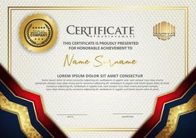 certificate template with luxury and texture pattern background vector