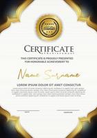 certificate template with dynamic and futuristic texture pattern background vector