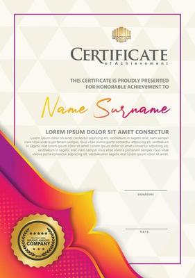 certificate template with dynamic and futuristic texture pattern background