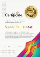 certificate template with luxury and texture pattern background vector