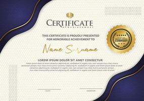 certificate template with luxury and texture pattern background vector