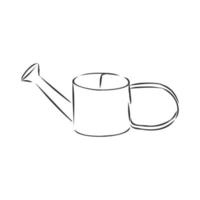 garden watering can vector sketch