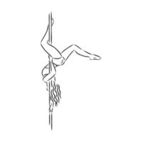 striptease pool dance vector sketch