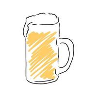dibujo vectorial de jarra de cerveza vector