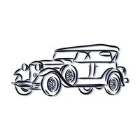 retro car vector sketch