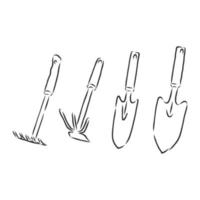 garden tools vector sketch