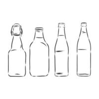glass bottle vector sketch