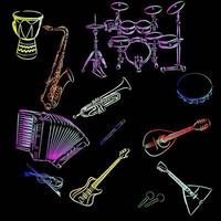 musical instruments vector sketch