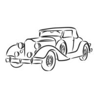 bosquejo del vector del coche retro