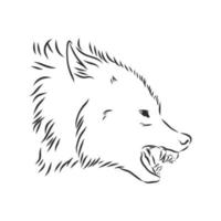 dibujo vectorial de lobo vector