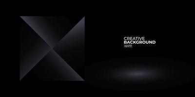 Black premium abstract background with luxury gradient geometric elements. Rich background for exclusive design. vector