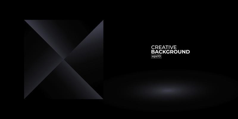 Black premium abstract background with luxury gradient geometric elements. Rich background for exclusive design.