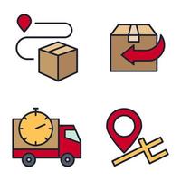 plantilla de símbolo de icono de conjunto de entrega de envío para ilustración de vector de logotipo de colección de diseño gráfico y web