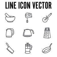 plantilla de símbolo de icono de juego de cocina para diseño gráfico y web ilustración de vector de logotipo de colección