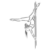 striptease pool dance vector sketch