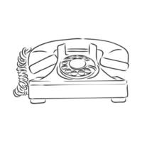 retro phone vector sketch