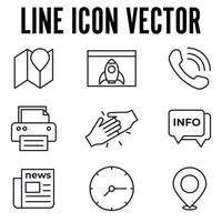 contáctenos establecer plantilla de símbolo de icono para la ilustración de vector de logotipo de colección de diseño gráfico y web