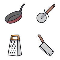 kitchen cooking set icon symbol template for graphic and web design collection logo vector illustration