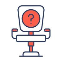 office chair Finance Related Vector Line Icon. Editable Stroke Pixel Perfect.