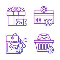 compras y comercio electrónico, ilustración vectorial simple. vector