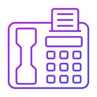 fax machine Finance Related Vector Line Icon. Editable Stroke Pixel Perfect.