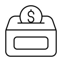 donation Finance Related Vector Line Icon. Editable Stroke Pixel Perfect.