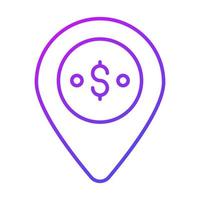 location mark Finance Related Vector Line Icon. Editable Stroke Pixel Perfect.