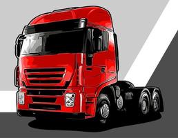 cool red truck vector