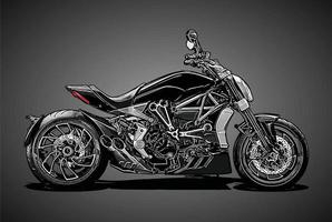 black motorcycle vector template