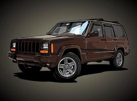 brown suv car vector