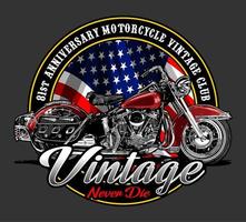 vintage bike with american flag vector