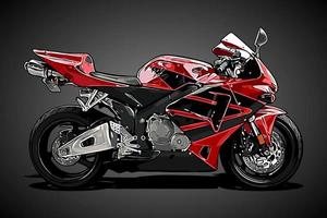 red sport bike side view vector