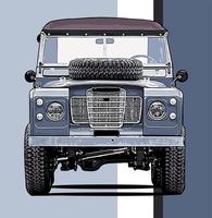 retro suv car front view vector