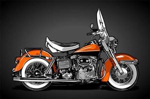 vintage bike orange color vector