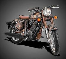 brown vintage motorbike vector