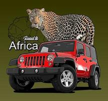vevtor de fondo de leopardo de coche rojo vector