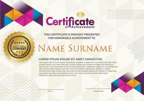 Certificate Template with Polygonal Geometric shape Pattern background. Vector illustration