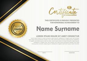 Certificate template with luxury and elegant and of line ornament textured on landscape background, diploma, Vector illustration