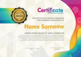 Certificate template with texture modern pattern background, vector