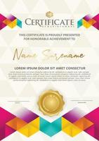 Certificate template with texture modern pattern background, vector