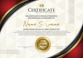 certificate template with luxury and texture pattern background vector