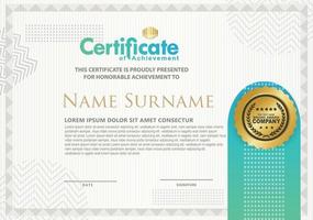 Certificate template with texture modern pattern background, vector