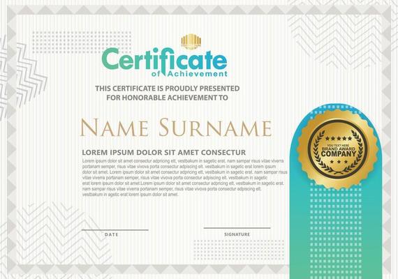 Certificate template with texture modern pattern background,