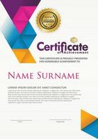 Certificate template with texture modern pattern background, vector