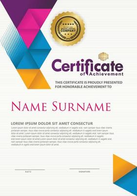 Certificate template with texture modern pattern background,