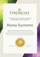 Certificate template with texture modern pattern background, vector