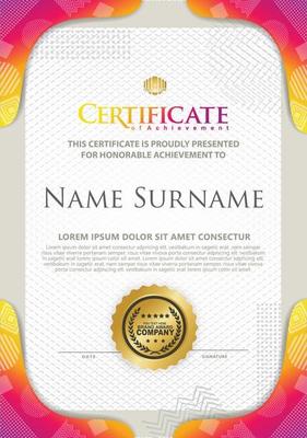 Certificate template with texture modern pattern background,