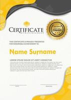 Certificate template with texture modern pattern background, vector